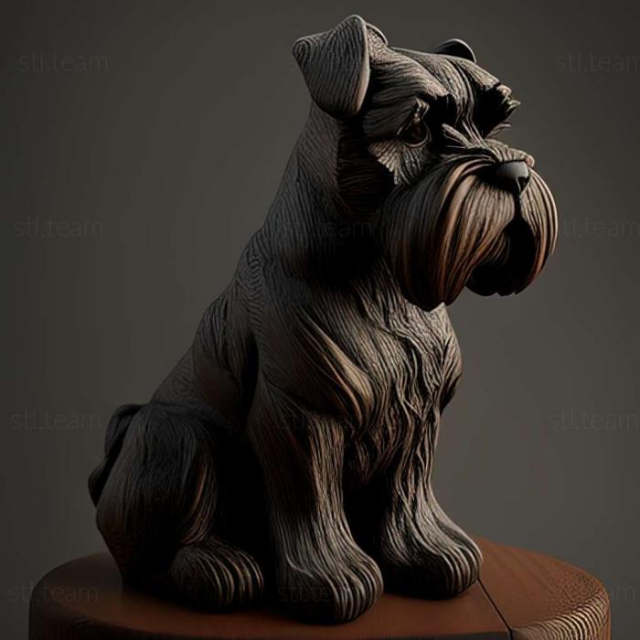 3D model Zwergschnauzer dog (STL)